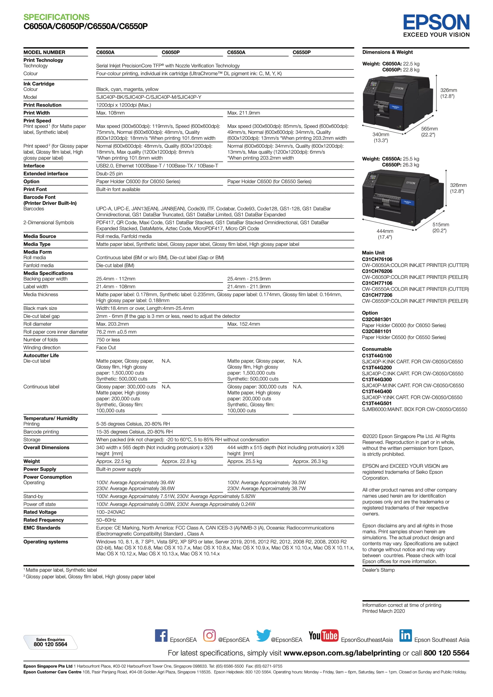 Epson Colorworks Label Printers FA3-HR 4