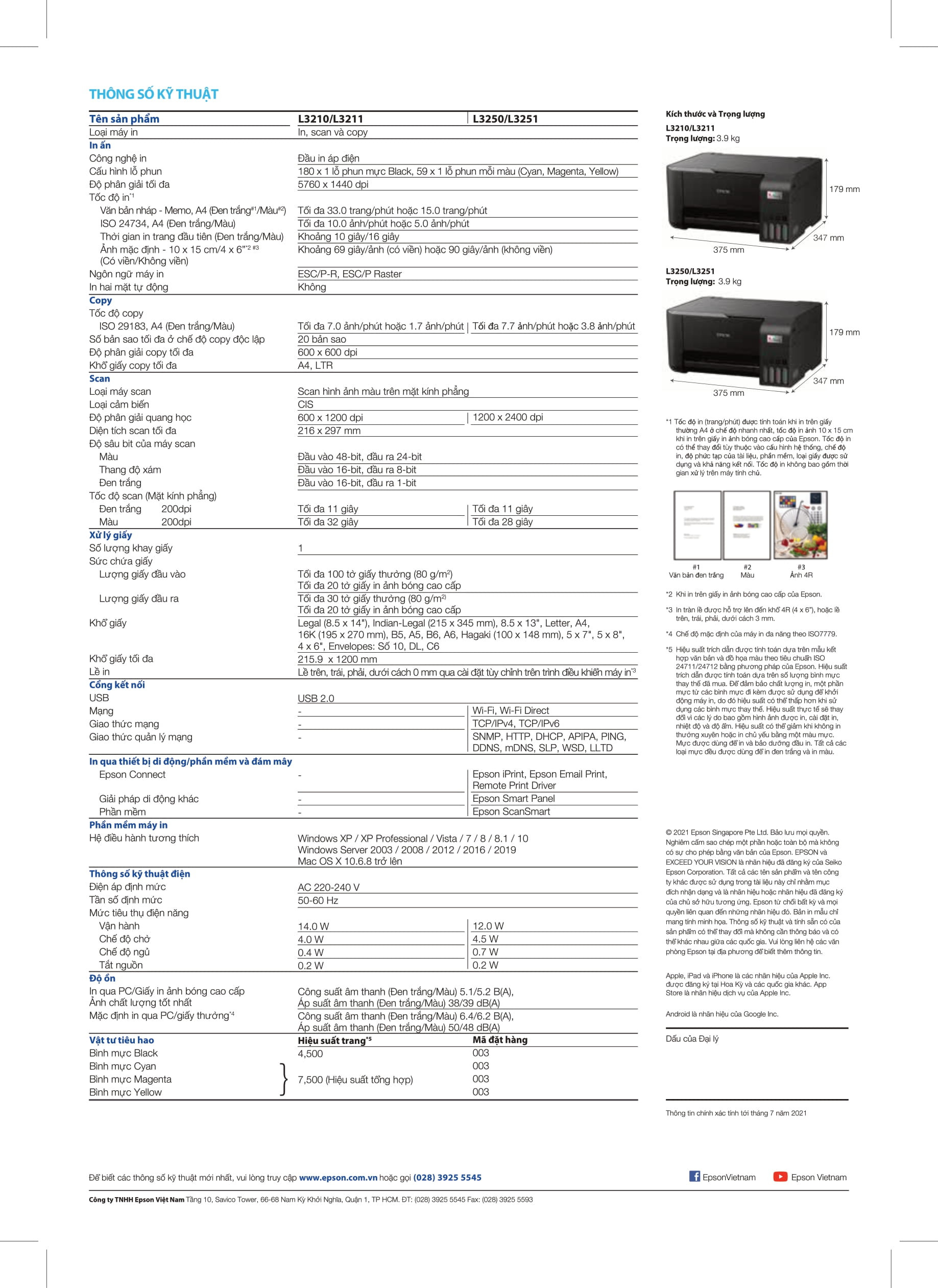 Máy in Epson L3210 - L3250
