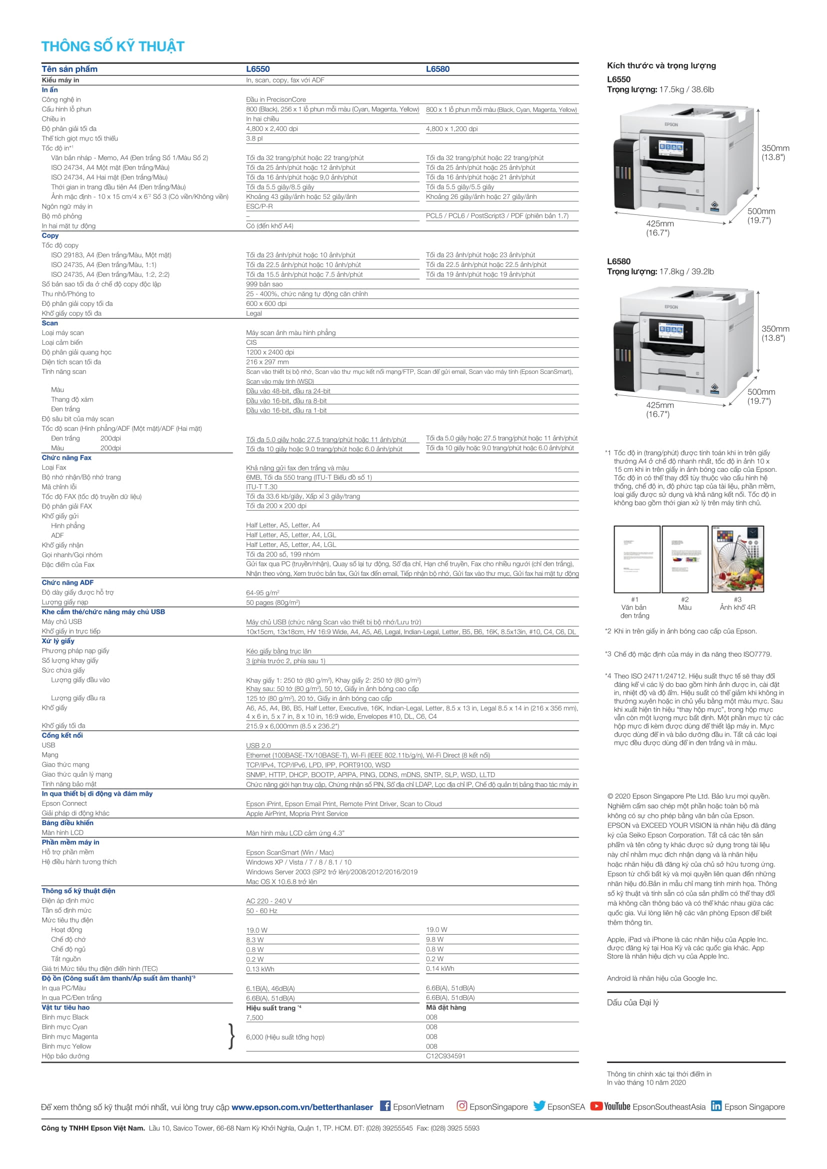 Máy in Epson L6550 - L6580. Đại lý phân phối ủy quyền máy in Epson chính hãng tại Việt Nam 2