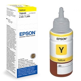 Mực in Epson T6644 Yellow Ink Bottle (C13T664400) Mực Epson L100.L110,L120,L200,L210,L220,L300,L310,L350, L355,L360,L365.L445,L550.L555.L565,L655,L1300