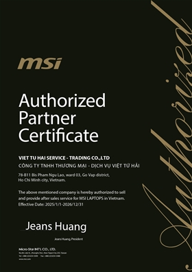 Việt Tứ Hải vinh dự là Đại lý ủy quyền của thương hiệu MSI